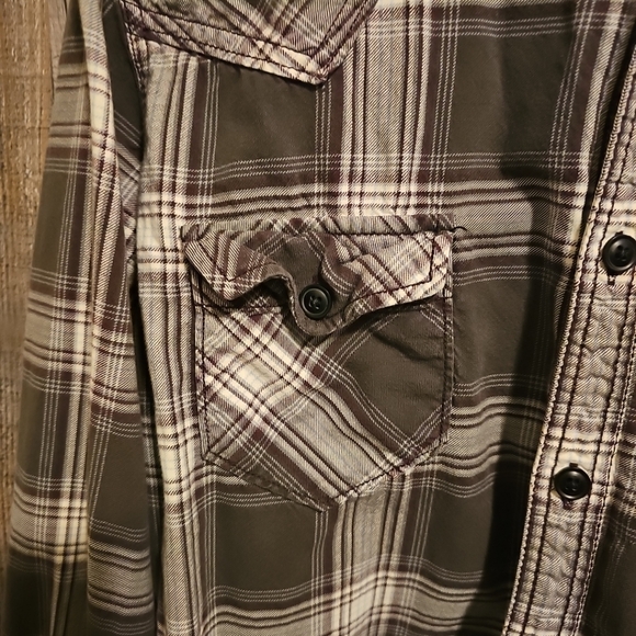 Arizona shirt mens size large button down long sleeve plaid flannel regular fit - Picture 3 of 9